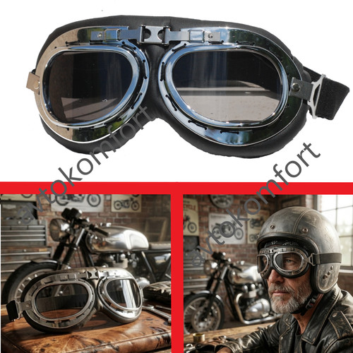 Lunettes moto rétro style - lunettes,