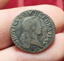 #89-2 ~ LOUIS XV - Liard au buste enfantin 1720 BB Strasbourg