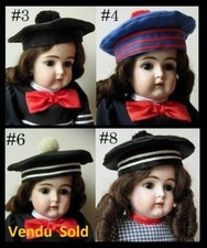Chapeau béret poupée Jumeau SFBJ Kestner Halbig Kammer hat bear antique doll