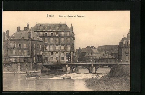 Cpa sedan pont meuse - pont,