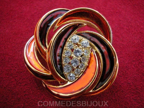 Broche vintage coeur - coeur, fleur