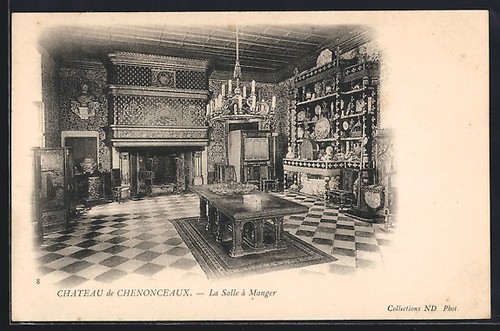 Cpa chenonceaux salle à - la,