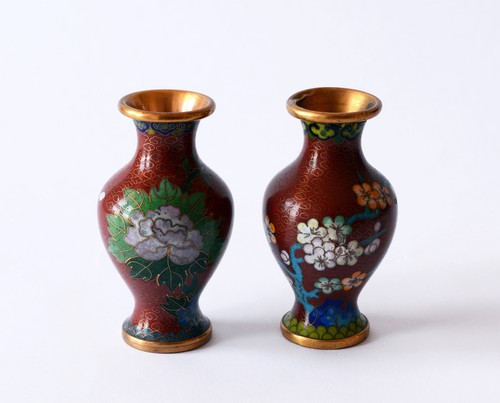 Coppia vases cloisonnés - coppia,