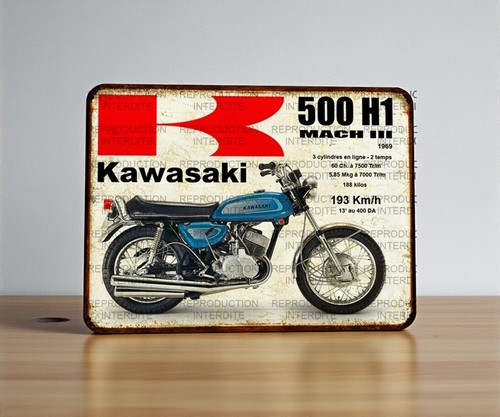 Plaque métal kawasaki - métal,