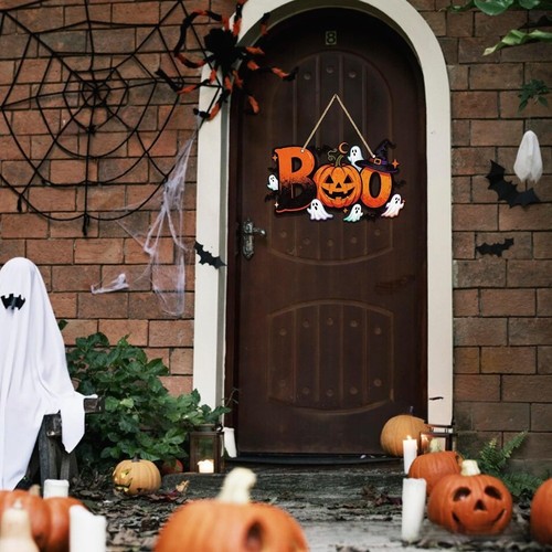Panneau halloween bois - panneau, en