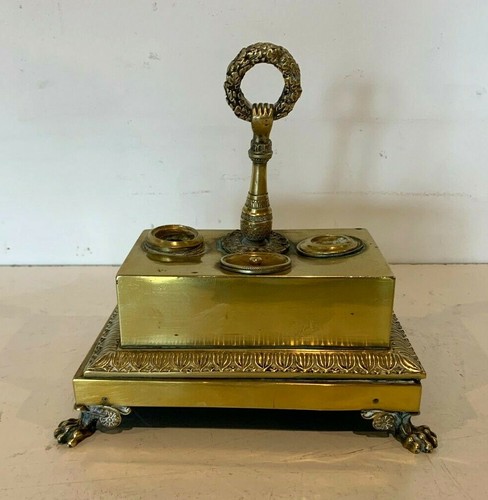 Encrier bronze doré - encrier,