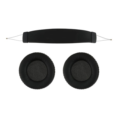 Black earpads headband set - black,