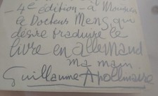 Guillaume Apollinaire Bel Autographe Signature Manuscrit Certificat 1911