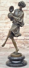 Collectionneur`S Bonheur Milo `S Bronze Sculpture Jeune Fille Avec Cymbales Art