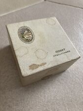 Ancienne boîte vide Godet "Héliotrope" blanche 