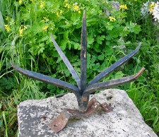 ETRIPE CHAT, fer forge,chateau, manoir, chausse trape, pilier, poteau,protection