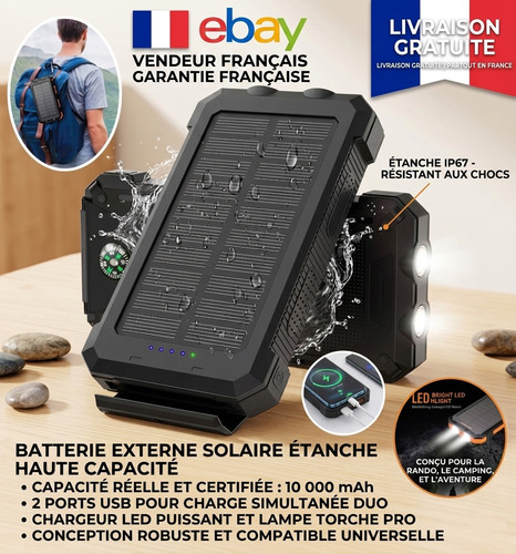 Batterie externe solaire - batterie,