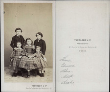Thomassin, Paris, frères & soeurs Vintage albumen print CDV. Tirage albu