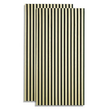 2 Panneaux acoustique 60 x 120 Revêtement Panneaux mural Bois Crème Homestyle4u