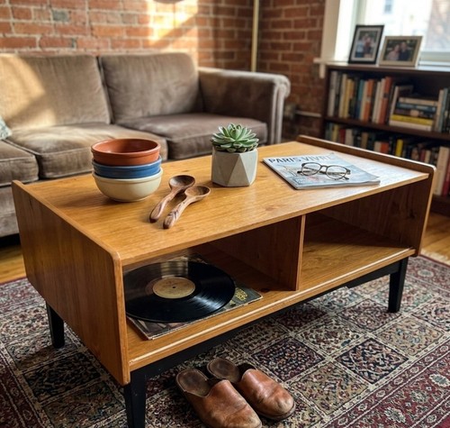 Table basse vintage bois - basse,