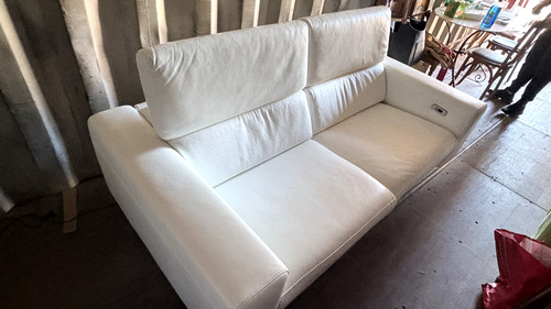 Canapé cuir blanc places - blanc, 2