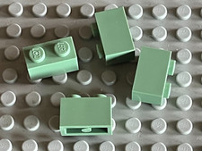 4 x LEGO SandGreen Sand Green brick 1x2 ref 3004 / Set 3450 7194 4714 8426 4729