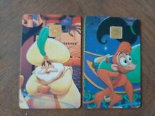 2 pass Euro Disney Disneyland carte jeu Aladdin Le Sultan + ABU à puce TTB