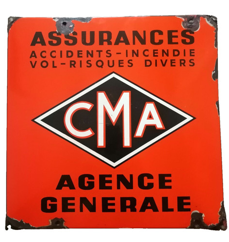 Plaque émaillée assurance - plaque,
