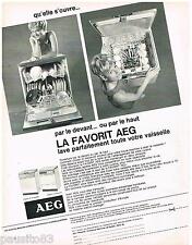 PUBLICITE ADVERTISING 105  1967  AEG   le lave vaisselle FAVORIT