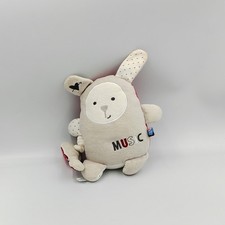 Doudou musical lapin gris