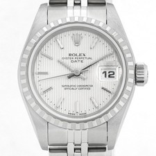 ROLEX Oyster Perpetual Date 79240 Automatic Silver Women Warranty