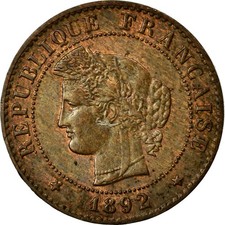 Monnaie, France, Cérès, Centime, 1892, Paris, SUP, Bronze, Gadoury:88