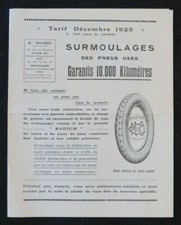 Brochure commerciale 1925 SURMOULAGE PNEU RADIUM 