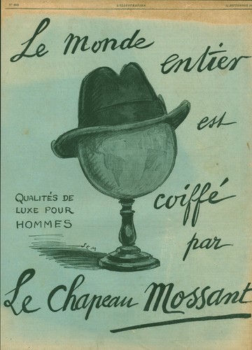 Publicité ancienne chapeau - ancienne,