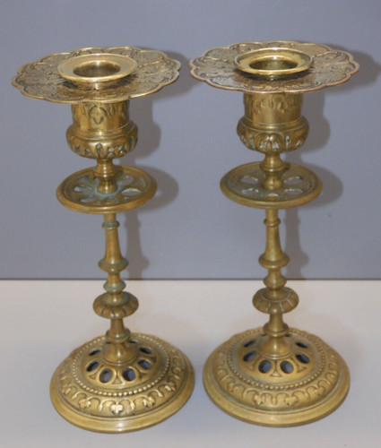 Paire bougeoirs napoleon - de,