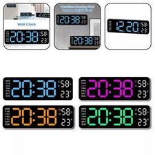 Horloge de bureau murale LED pratique avec grand affichage calendrier caractéri