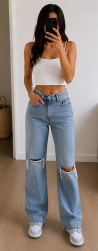 Jean zara bleu clair - bleu, taille