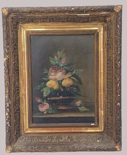 Huile sur toile - xixe, bouquet