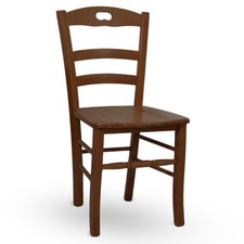 Chaise De Salle À Manger Cuisine Loris En Bois Noyer Foncé Avec Assise En Massif