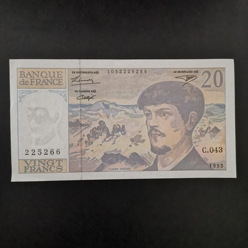 Billet francs debussy 1993 - billet, 20
