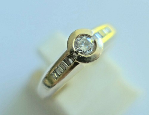 Bague diamants épaulé - bague,