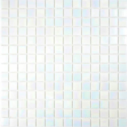 Mosaïque blanc nacre - blanc, miroir
