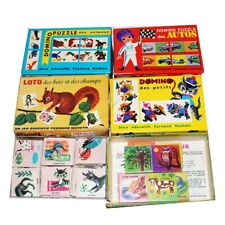 Lot de 6 jeux Domino et Loto incomplets Fernand Nathan vintage
