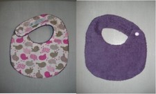 Bavoir bébé fait main 0/6 mois avec des oiseaux 