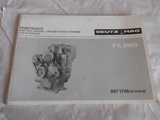 Catalogue pièces détachées moteur Deutz F1L208D 297 1756 GF0139-99 1976