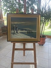 Tableau huile encadré paysage