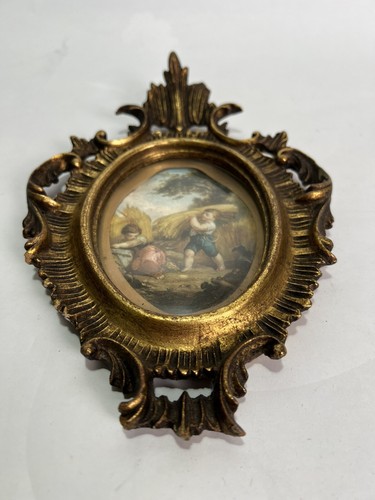 Cadre antique ovale baroque - cadre,