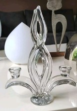 Chandelier 2 feux de lumière, cristal/Art Vannes France/Design Fleur Lys/Flamme