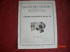 ANCIEN  PROSPECTUS  PUBLICITAIRE  TARARE-ENSACHEUR  MODELE  53  BATTEUSES DUPUIS