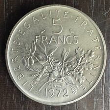 Veme République - 5 francs Semeuse piefort 1972 - 500 ex