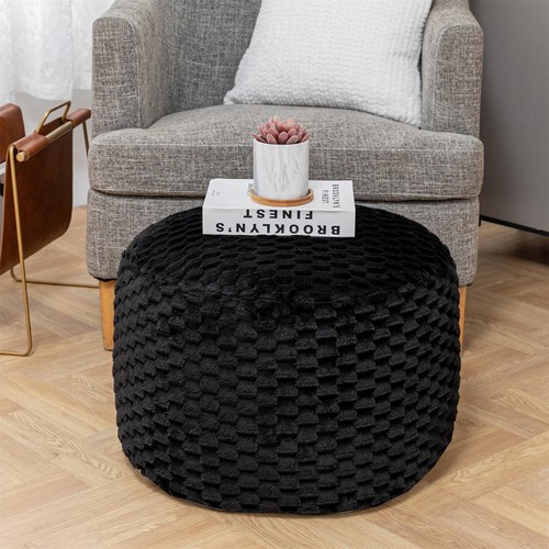 Round pouf ottoman stuffed - round,