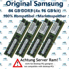 64 GB (4x 16 GB) Rdimm ECC Reg