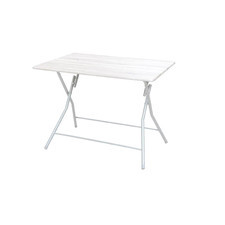 Table Pliant Refermable 120x80 CM Blanc Effet MDF Bois Cuisson
