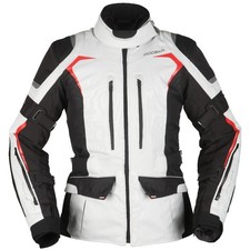 Veste de moto Modeka Elaya Lady veste textile femmes gris clair/noir imperméable