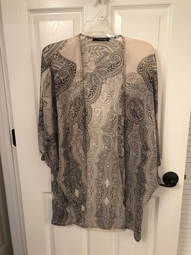 Kimono black white paisley - black,